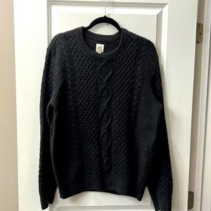 Dark grey cable knit sweater